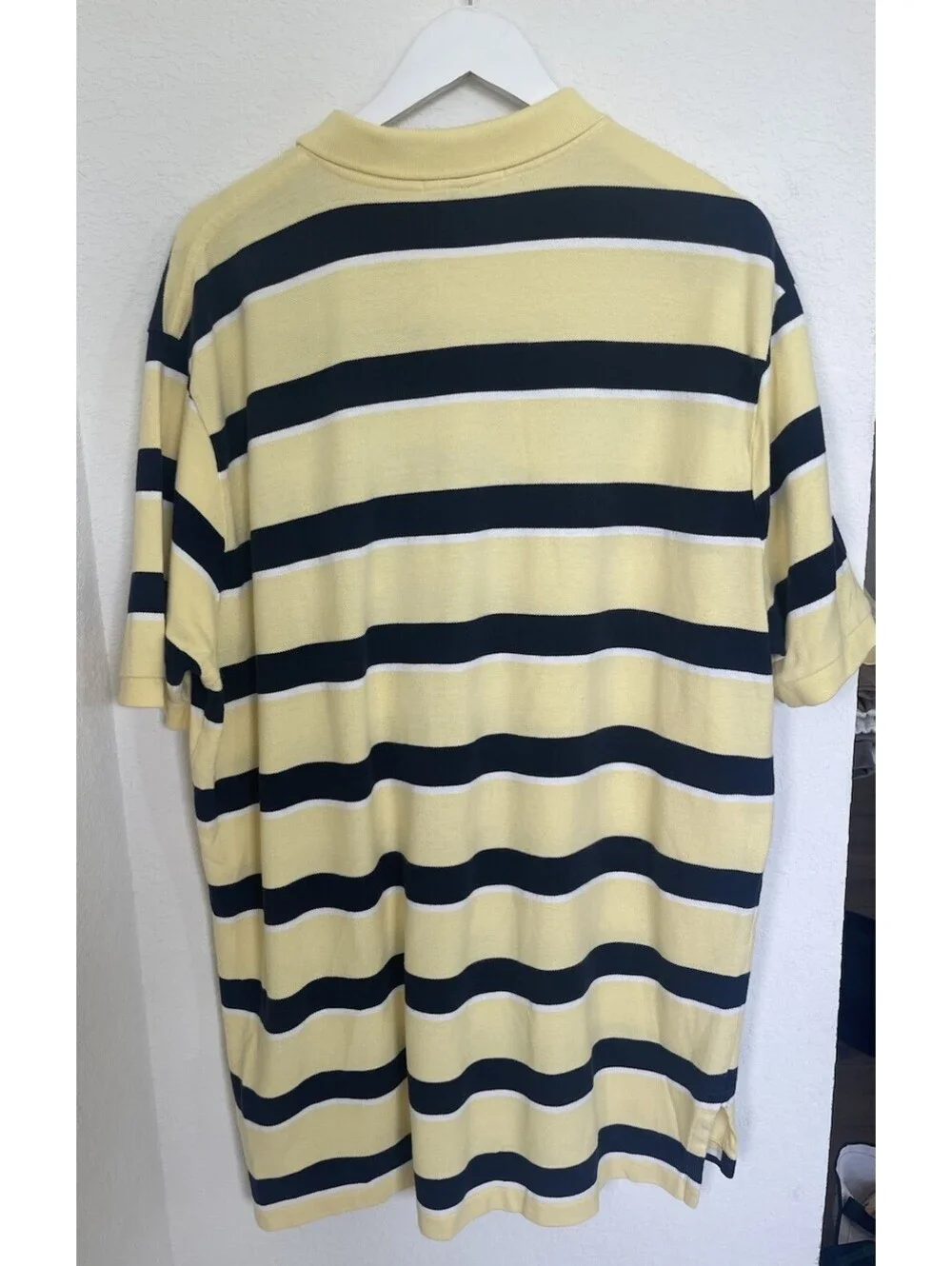Polo Ralph Lauren Yellow Navy Striped Polo Size XXL 100% Cotton